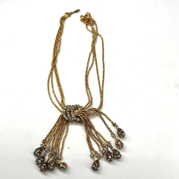 vintage 60's tassel necklace Fringe elite couture house Balenciaga & Balmain LUX - Picture 2 of 6